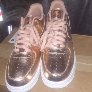 Rose Gold Nike AF1 in size 15.5
